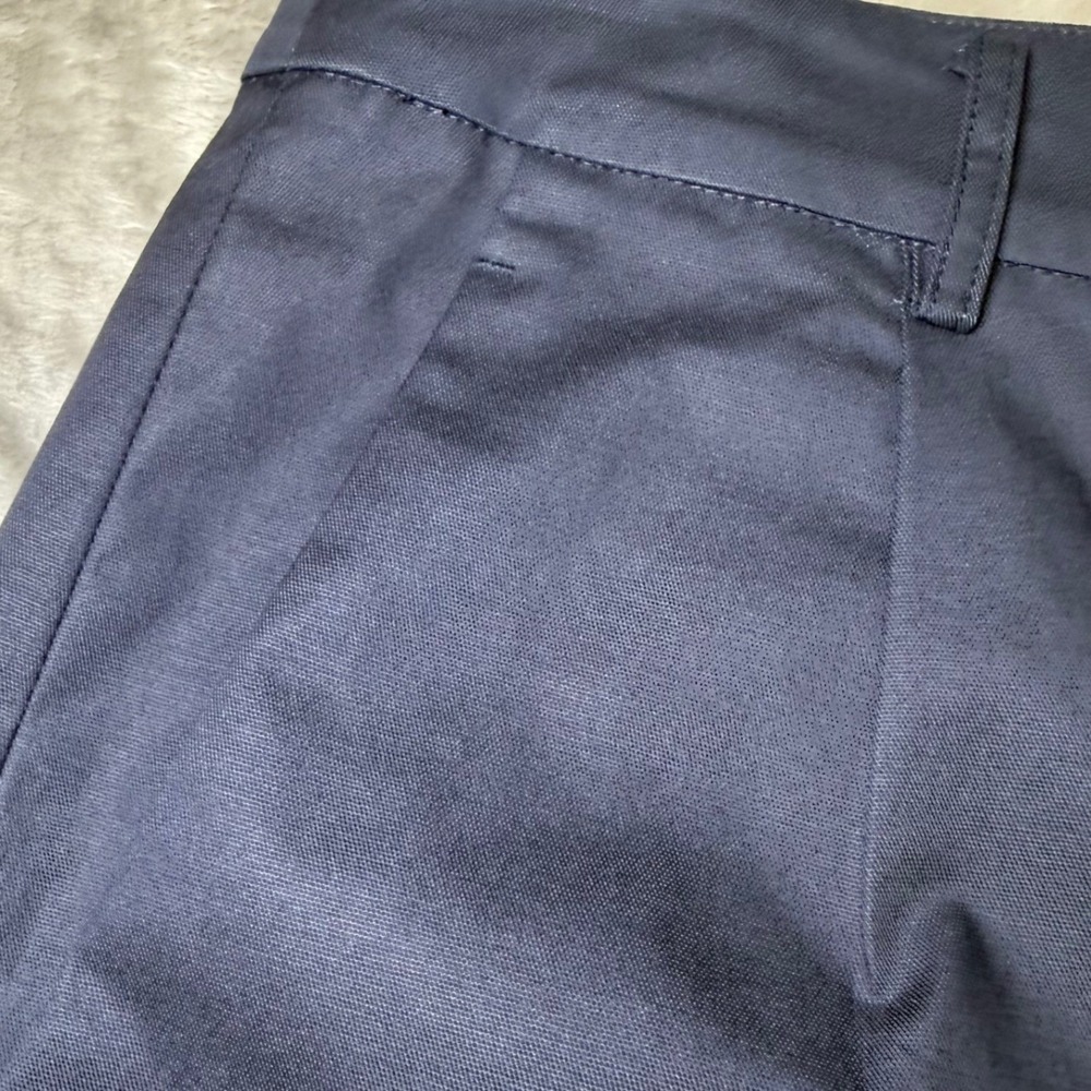 New Gentle Herd Womens Size Large Pleated Wide Leg Cropped Pants Navy Blue Nylon - Picture 13 of 14